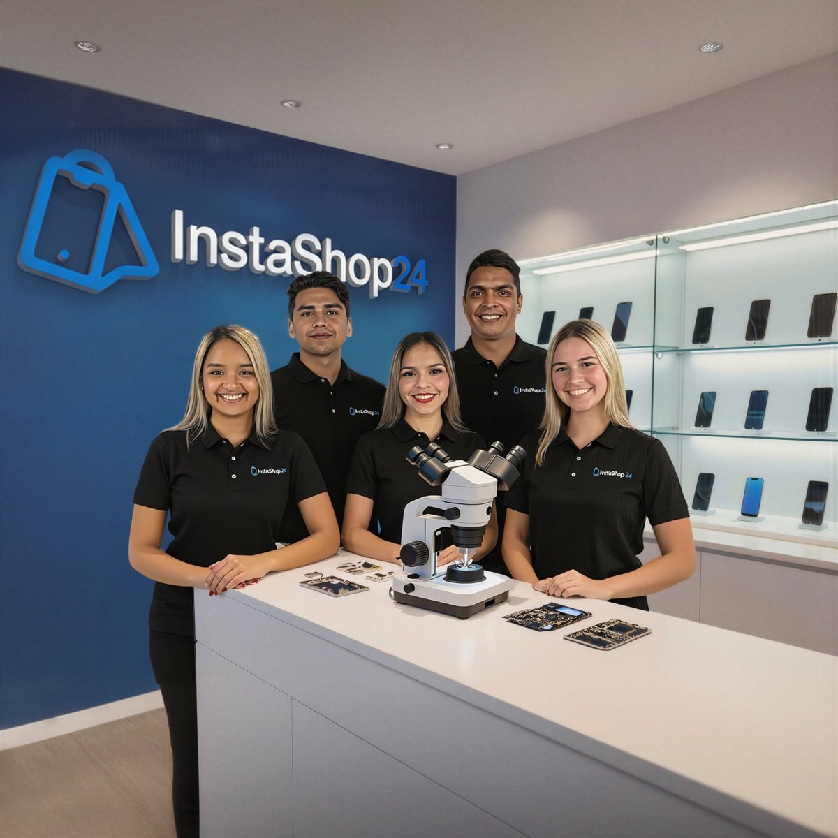 Equipe de controle de qualidade da Instashop24
